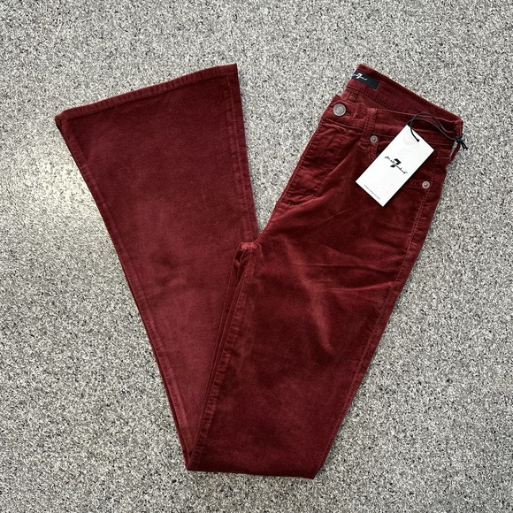 7 For All Mankind Denim - 7 For All Mankind Classic Flare Jeans Womens 26x33 Red Velvet High Rise Ali